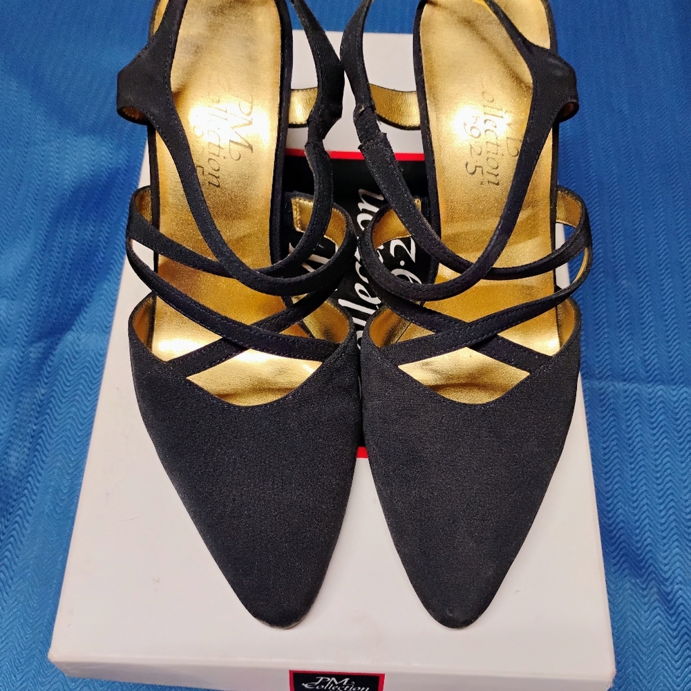 Blue Suede Heels with Criss-Cross Straps